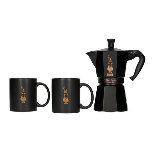 Moka Express Black 6tz + 2 skodelici - coffeetime.si